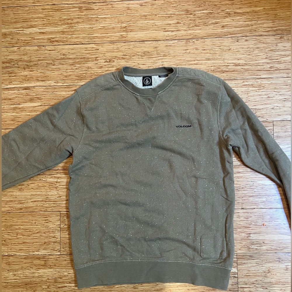 Brown volcom crewneck sweatshirt size L slim fit
